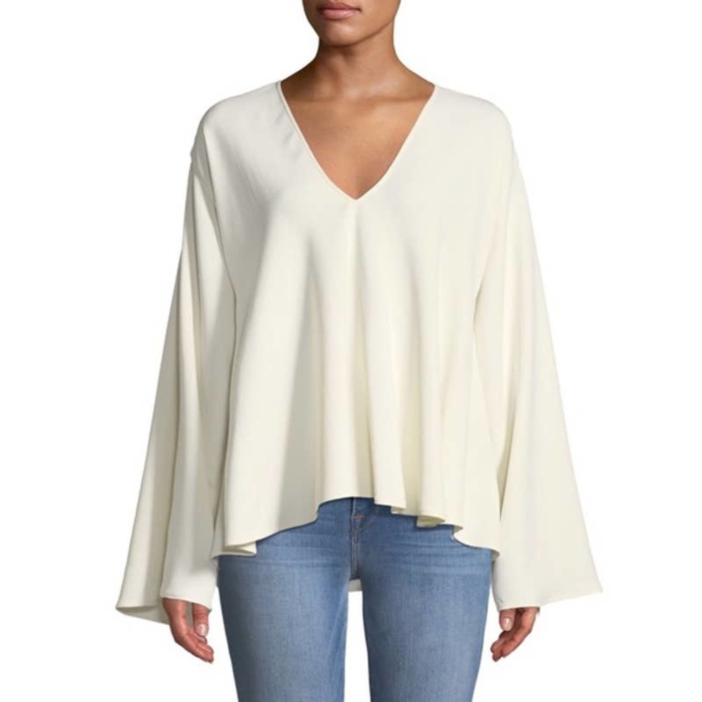 Elizabeth and James Ellis Long Sleeve V Neck Top